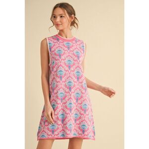 279. Fuchsia Knit Shift Dress